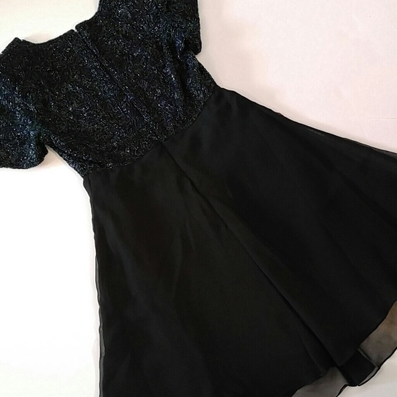 Vintage 80's Scala Beaded Formal Dress S - Picture 5 of 6